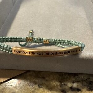 Inspiration Co Woven Adjustable Bracelet "I Can Do All Things Through Christ"